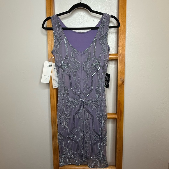 Pisarro Nights Purple Beaded Dress - Picture 2 of 4